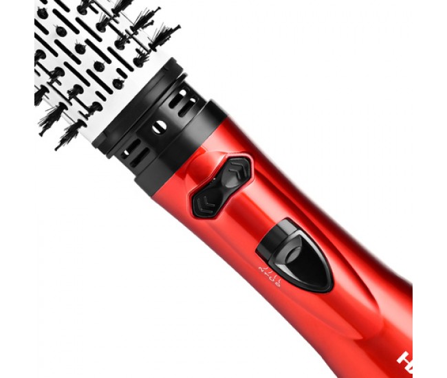 Perie rotativa HALEY, 1200W, 2 viteze, 3 trepte temperatura, Invelis Ceramic, Roșu/Negru HY-1000