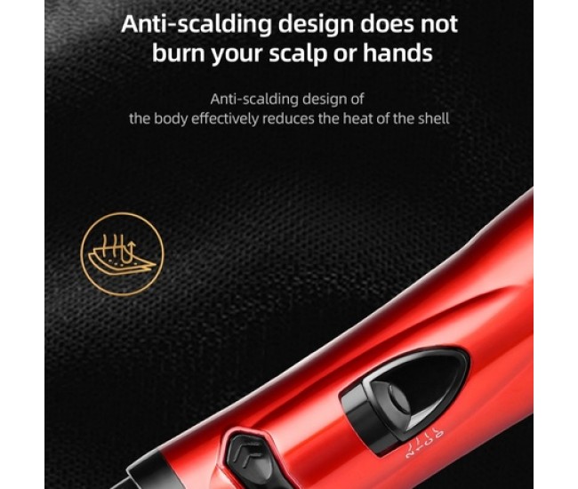 Perie rotativa HALEY, 1200W, 2 viteze, 3 trepte temperatura, Invelis Ceramic, Roșu/Negru HY-1000