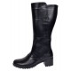 Cizme dama lungi din piele naturala, cu fermoar, negre, IMBLANITE - MVS6N