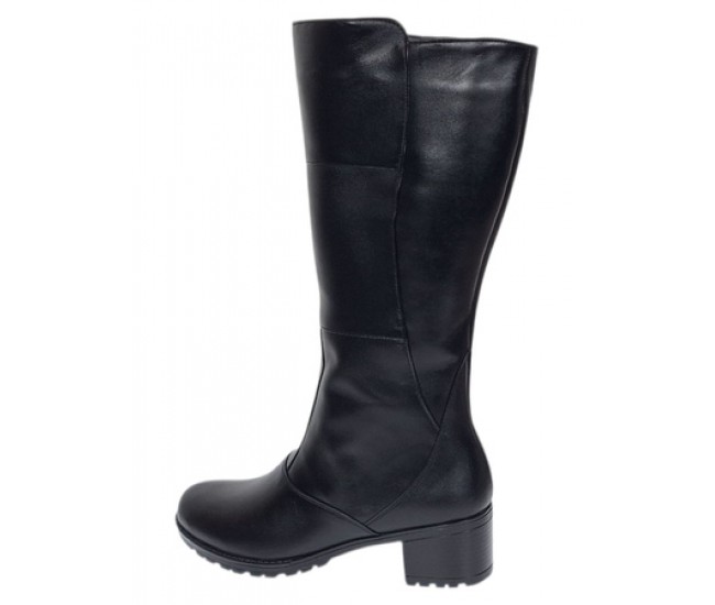Cizme dama lungi din piele naturala, cu fermoar, negre, IMBLANITE - MVS6N