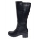 Cizme dama lungi din piele naturala, cu fermoar, negre, IMBLANITE - MVS6N
