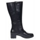 Cizme dama lungi din piele naturala, cu fermoar, negre, IMBLANITE - MVS6N