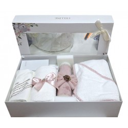 Trusou Botez Mare Celline Lumanare inclusa Alb + Roz TRB536TRC