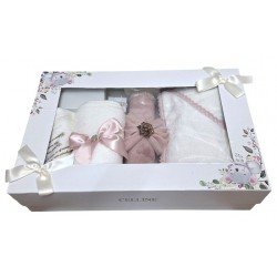 Trusou Botez Mare Celline Lumanare inclusa Alb + Roz TRB536TRC