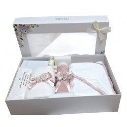 Trusou Botez Mare Celline Lumanare inclusa Alb + Roz TRB538TRC