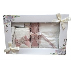 Trusou Botez Mare Celline Lumanare inclusa Alb + Roz TRB538TRC