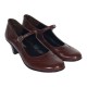 Pantofi dama eleganti din piele naturala cu toc mic de 5cm,  foarte comozi  - P104MARO