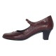 Pantofi dama eleganti din piele naturala cu toc mic de 5cm,  foarte comozi  - P104MARO