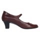 Pantofi dama eleganti din piele naturala cu toc mic de 5cm,  foarte comozi  - P104MARO