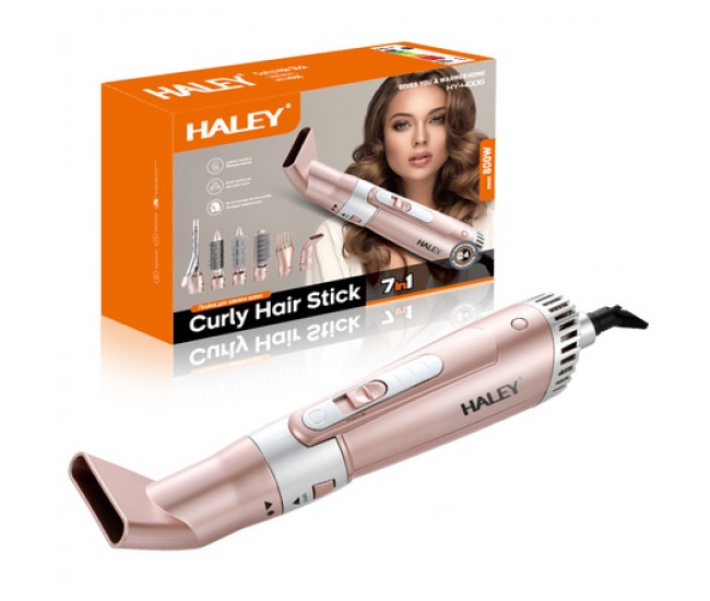 Set Uscător de Păr 7 în 1 HALEY – Ondulator Multifuncțional cu Ionizare, Protecție Termică, 800W, HY-4006