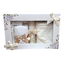 Trusou Botez Mare Celline Lumanare inclusa Alb + Crem TRB534TRC