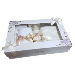 Trusou Botez Mare Celline Lumanare inclusa Alb + Crem TRB534TRC