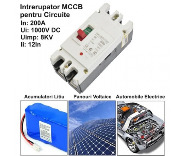 Intrerupator de Circuit Solar MCCB 2P-200A / 1000V DC