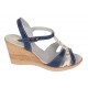 Sandale dama, din piele naturala, Toc 8 cm, Albastru, Color, S47BL1