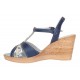 Sandale dama, din piele naturala, Toc 8 cm, Albastru, Color, S47BL1