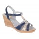 Sandale dama, din piele naturala, Toc 8 cm, Albastru, Color, S47BL1