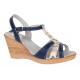 Sandale dama, din piele naturala, Toc 8 cm, Albastru, Color, S47BL1