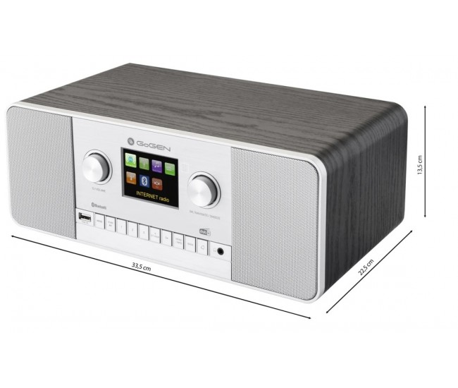 Internet radio GoGEN IR 257 BTDAB, 2x5W, DAB+/FM, LCD, Bluetooth, telecomanda, negru/argintiu