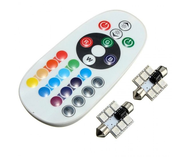 Led RGB Auto 31 mm cu Telecomanda