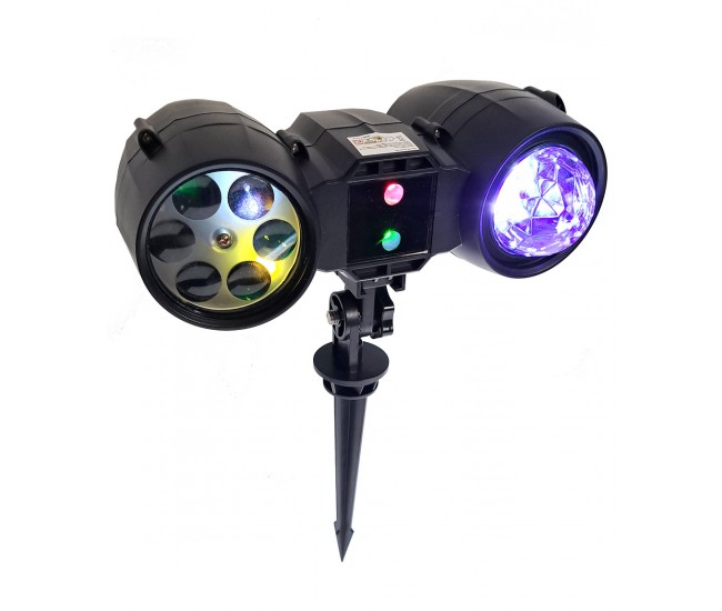 Proiector Laser si LED de exterior, Figurine de Craciun de Halloween, 2-in-1 3D, Ocean Wave, Fantome, Stelute, 506