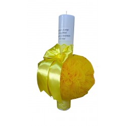 Lumanare botez fetite si baieti, pentru biserica, Galben LMN05