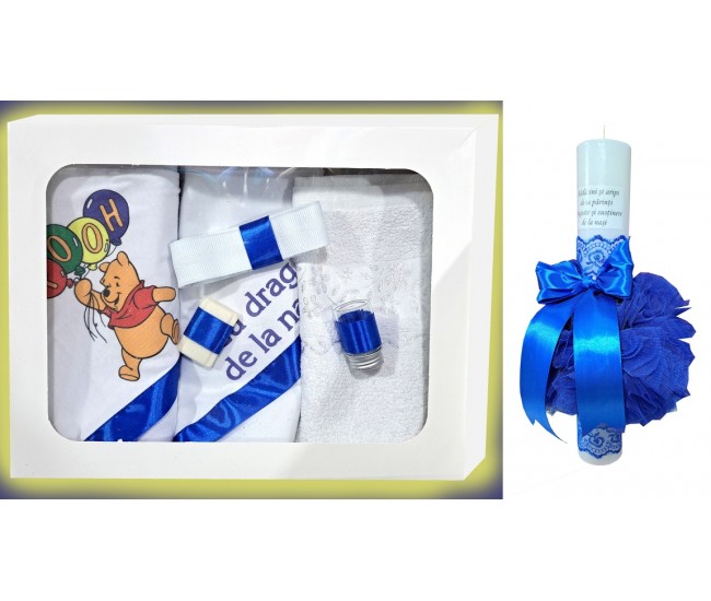 Set Trusou si lumanare pentru botez fetite si baieti, set complet pentru biserica ALBINUTA4