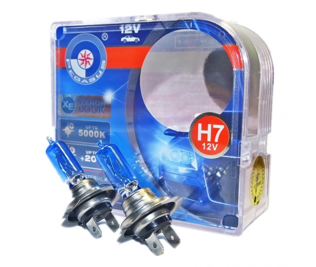 Set becuri auto H4, 12V, 100/90W, 5000k, Halogen Pegasus Skyline, Xenon Ultra Look Effect