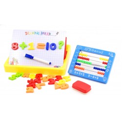 Tabla magnetica cu 2 fete + trusa didactica, cu litere si cifre magnetice