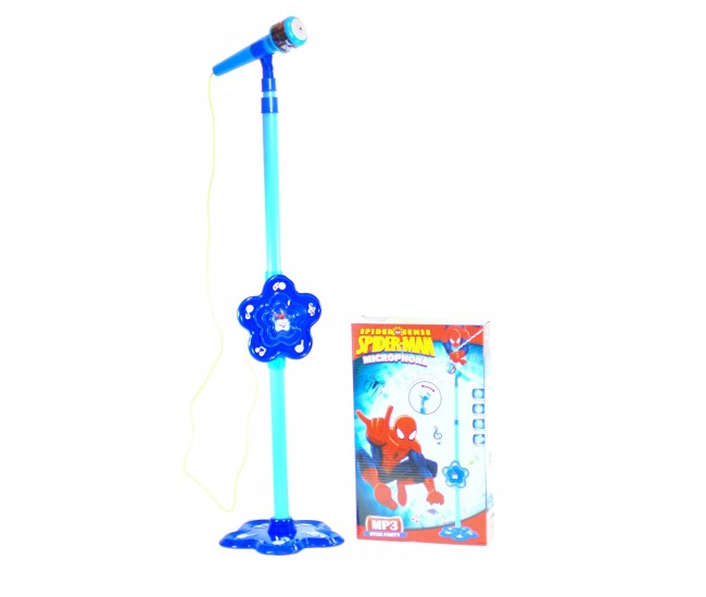Microfon de jucarie Spiderman, karaoke pentru copii cu amplificator voce si inaltime ajustabila 5837 Microfon de jucarie Spiderman, karaoke pentru copii cu amplificator voce si inaltime ajustabila 5837