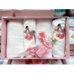 Trusou botez fetite si baieti cu barza - set complet biserica TB99168