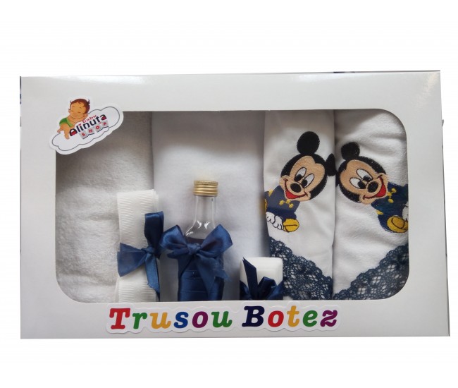 Trusou botez baieti cu Miky - set personalizat biserica TB21ALINUTA