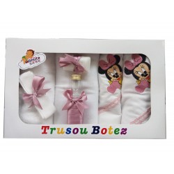 Trusou botez fetite cu Minnie - set personalizat biserica TB23ALINUTA