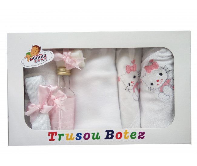 Trusou botez fetite cu Pisicute- set personalizat biserica TB25ALINUTA