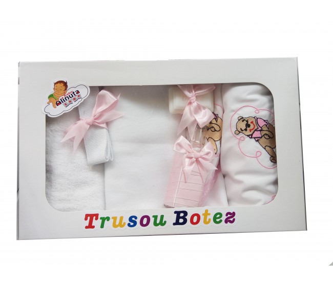 Trusou botez fetite si baieti cu Ursuleti - set personalizat biserica TB26ALINUTA