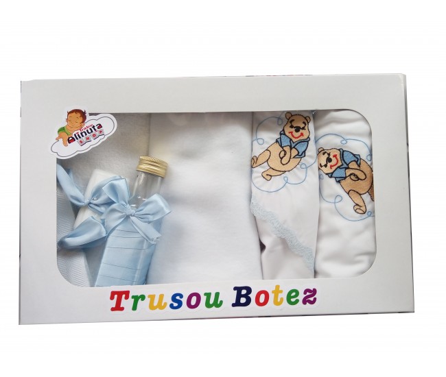 Trusou botez fetite si baieti cu Ursuleti - set personalizat biserica TB26ALINUTA