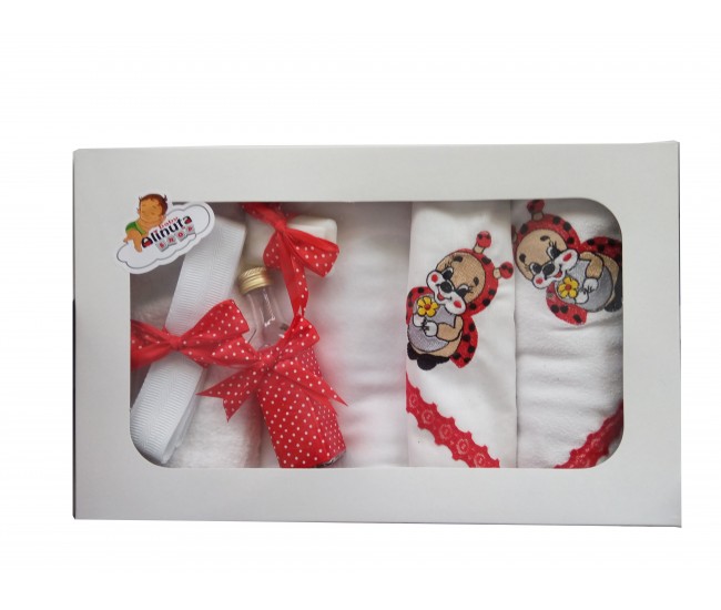 Trusou botez fetite cu Buburuze - set personalizat biserica TB26ALINUTA