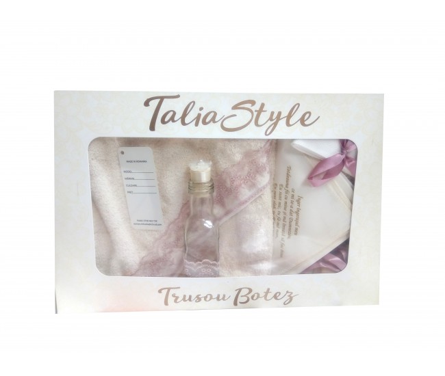 Trusou Botez pentru fetite - set complet pentru biserica Talia01 Trusou Botez pentru fetite - set complet pentru biserica Talia01