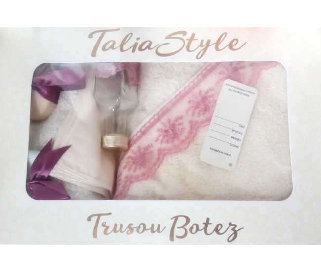 Trusou Botez pentru fetite - set complet pentru biserica Talia04 Trusou Botez pentru fetite - set complet pentru biserica Talia04