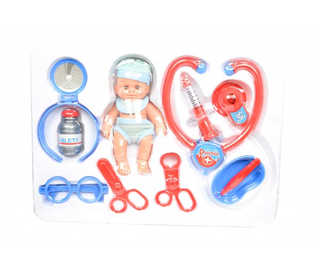 Set doctor de jucarie pentru copii, cu o multime de unelte si accesorii, sunete si lumini - ELE661212