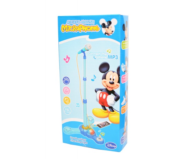 Microfon de jucarie Mickey Mouse pentru copii, conectare cu sunete si lumini - MM8824