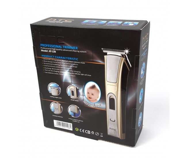 Masina profesionala de tuns - contur, cu acumulator si cablu, HTC - AT128GOLD