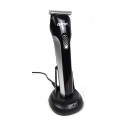 Masina profesionala de tuns si conturat, reincarcabila, cu stand si accesorii, Gemei - GM672SILVER