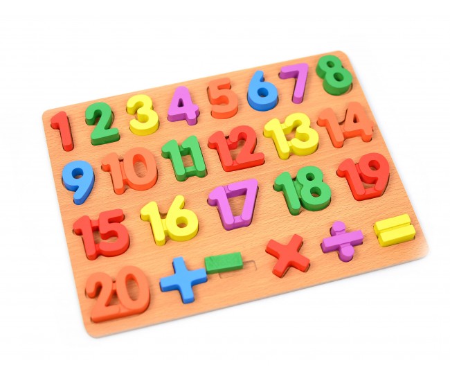 Jucarie educativa din lemn sortare cifre, 25 piese - 22200024