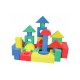 Gentuta cuburi si forme geometrice colorate din burete - Set jucarie 50 piese