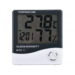 Statie meteo de interior cu Higrometru - Termometru + ceas Display LCD HTC-1