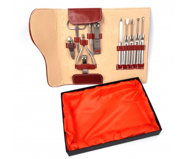 Oferta-Trusa profesionala manichiura Lila Rossa, 11 piese, model rosu RTM11P