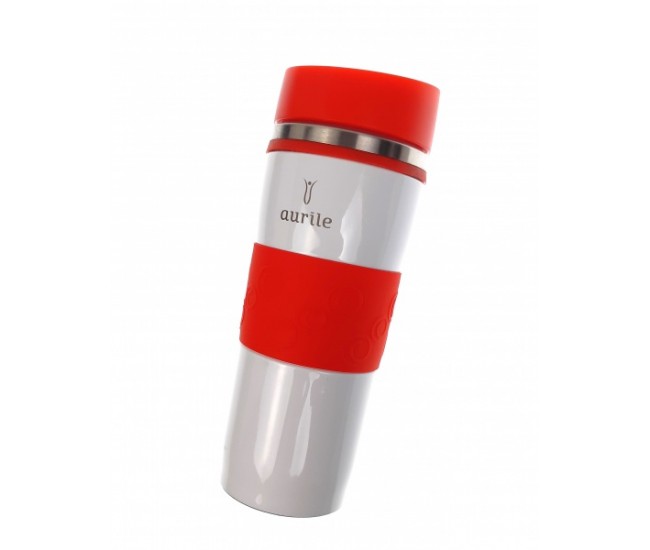 Cana termica, termos 380 ml - White & Red AURILE Thermal Mug