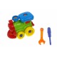Locomotiva de construit cu surubelnita si cheie, jucarie educativa, creativa pentru copii 6007