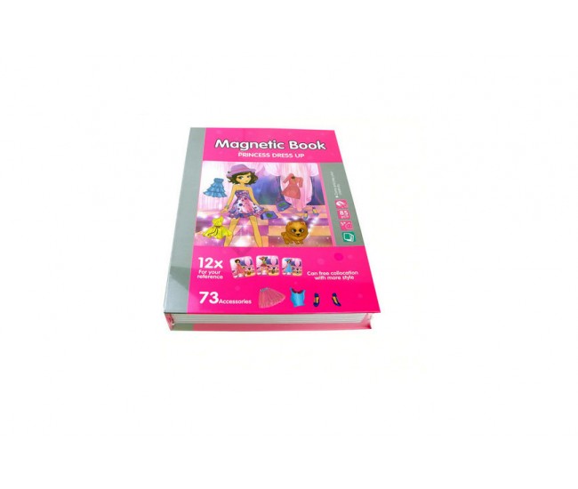 Joc educativ - Carte magnetica cu piese puzzle Princess Dress Up