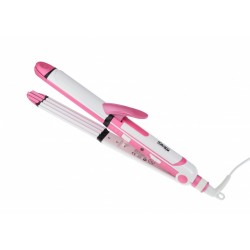 Placa profesionala de creponat, indreptat si ondulat parul DSP PINK (3 in 1) - 230 grade C